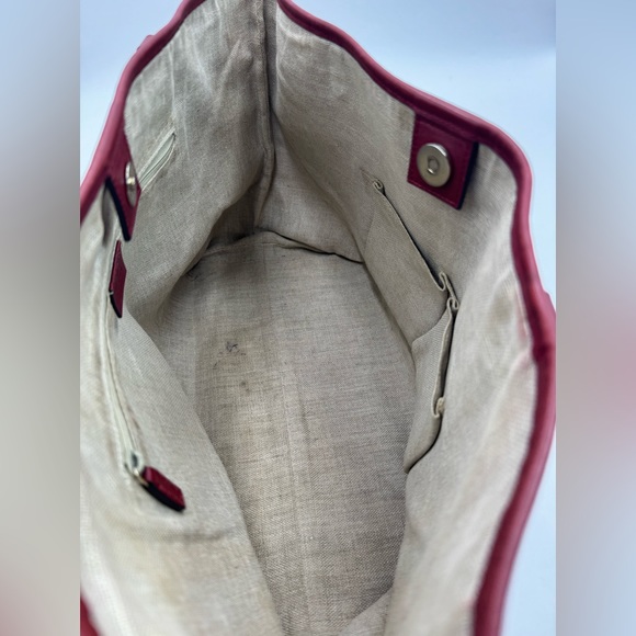 Auth Gucci Large Red Microguccisima Monogram Embossed Leather Joy Tote Bag Ex+ - Picture 14 of 16